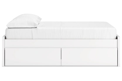 Onita White Full Platform Bed with 1 Side Storage -  Ashley - Luna Furniture