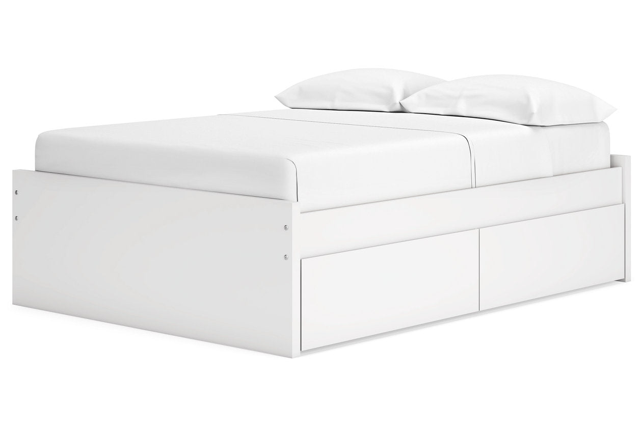 Onita White Full Platform Bed with 2 Side Storage -  Ashley - Luna Furniture