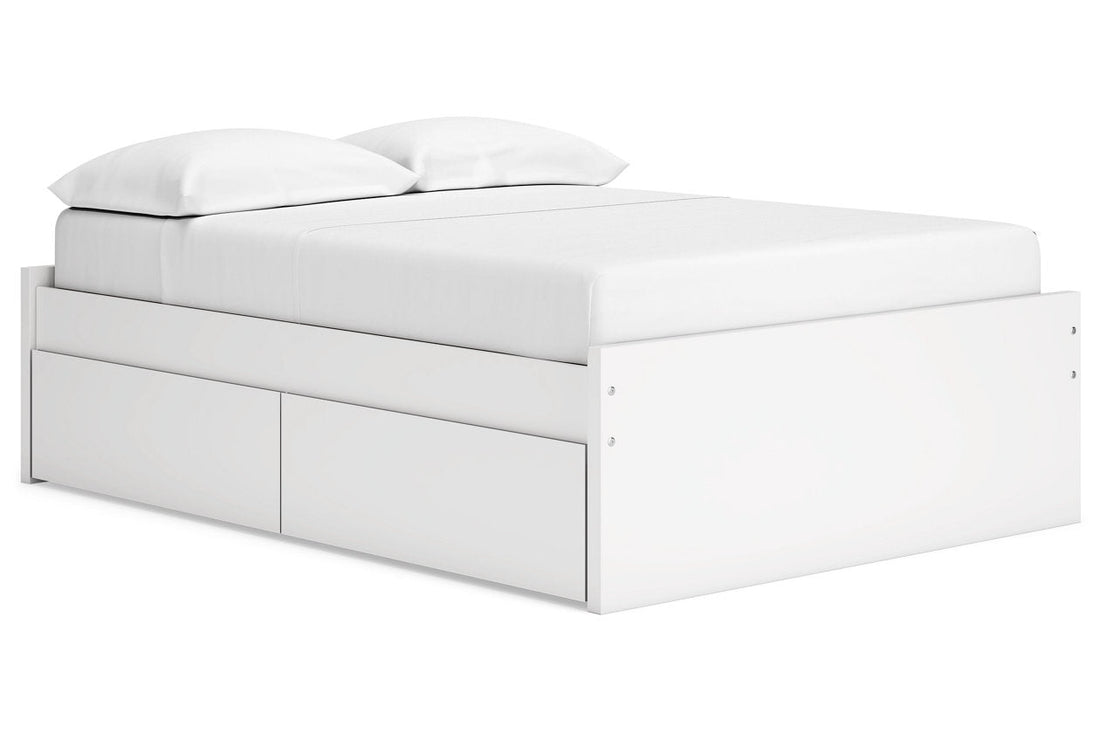 Onita White Full Platform Bed with 2 Side Storage -  Ashley - Luna Furniture