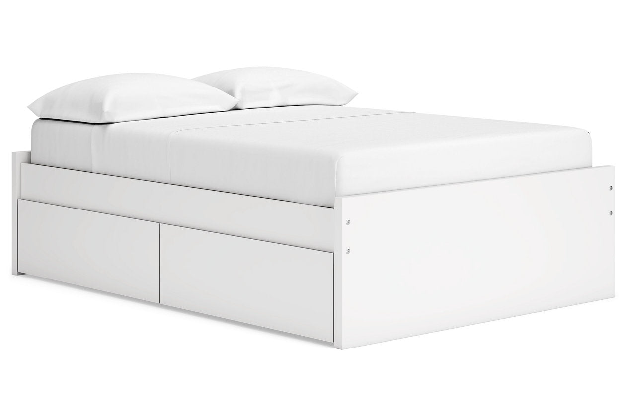 Onita White Full Platform Bed with 2 Side Storage -  Ashley - Luna Furniture