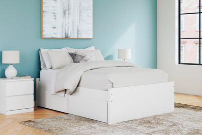 Onita White Full Platform Bed with 2 Side Storage -  Ashley - Luna Furniture