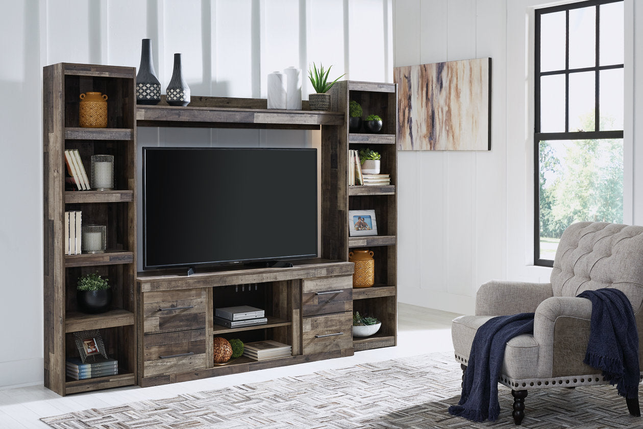 Derekson Multi Gray 4-Piece Entertainment Center -  Ashley - Luna Furniture
