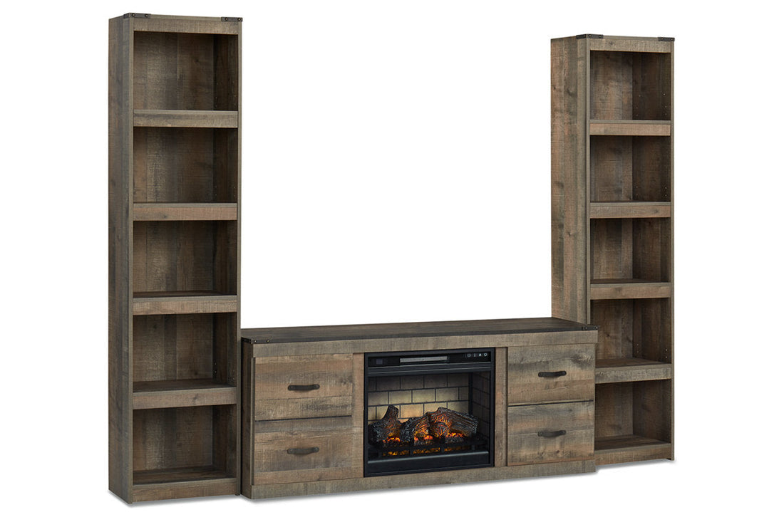 Trinell Brown 3-Piece Entertainment Center with Electric Fireplace -  Ashley - Luna Furniture