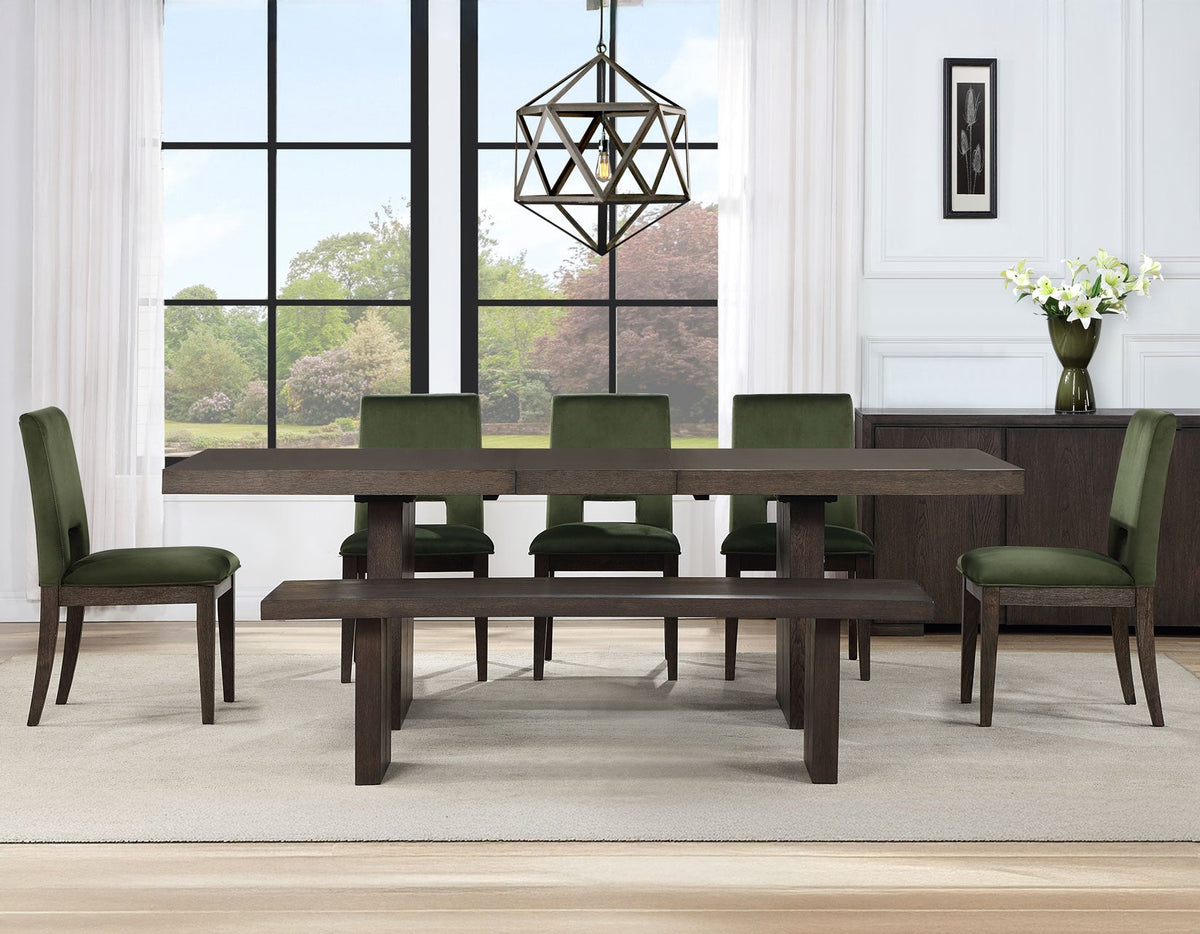 Evan Walnut Brown Dining Room Set