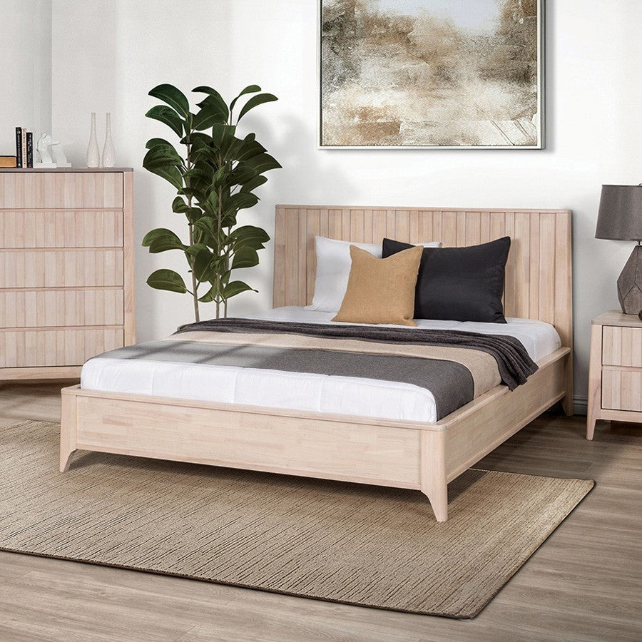 Gervais White Wash Mid-Century Modern Bedroom Set