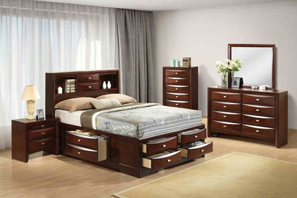 Zosimo Dark Cherry Transitional Storage Bedroom Set