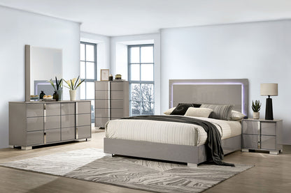 Sinistra Light Taupe Contemporary Bedroom Set