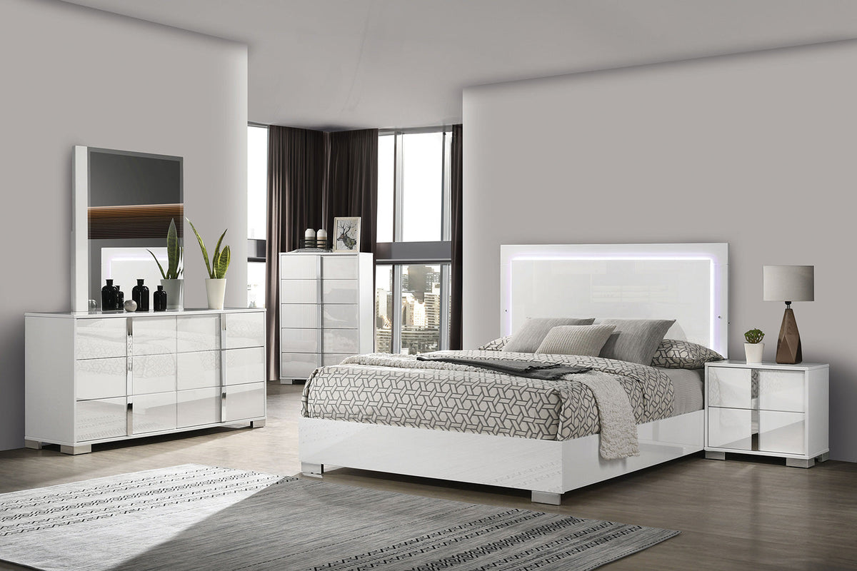 Sinistra White Contemporary Bedroom Set