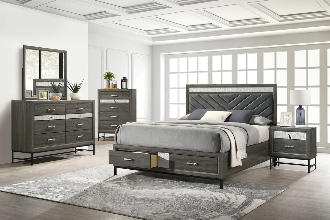 Voleta Gray Contemporary Storage Youth Bedroom Set