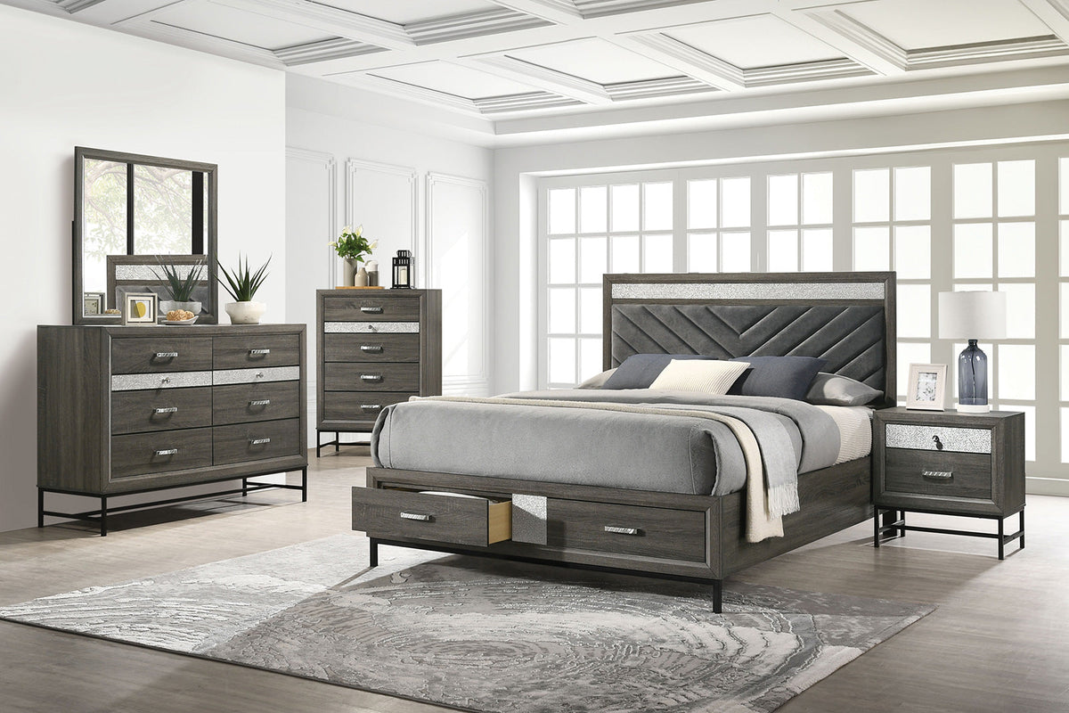 Voleta Gray Contemporary Storage Youth Bedroom Set