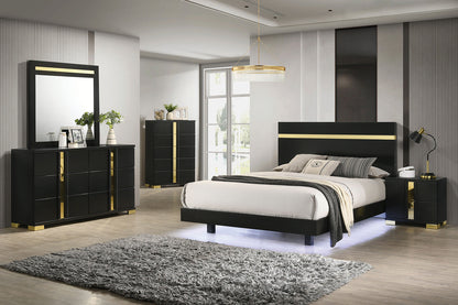 Lillestrom Black/Gold Contemporary Youth Bedroom Set