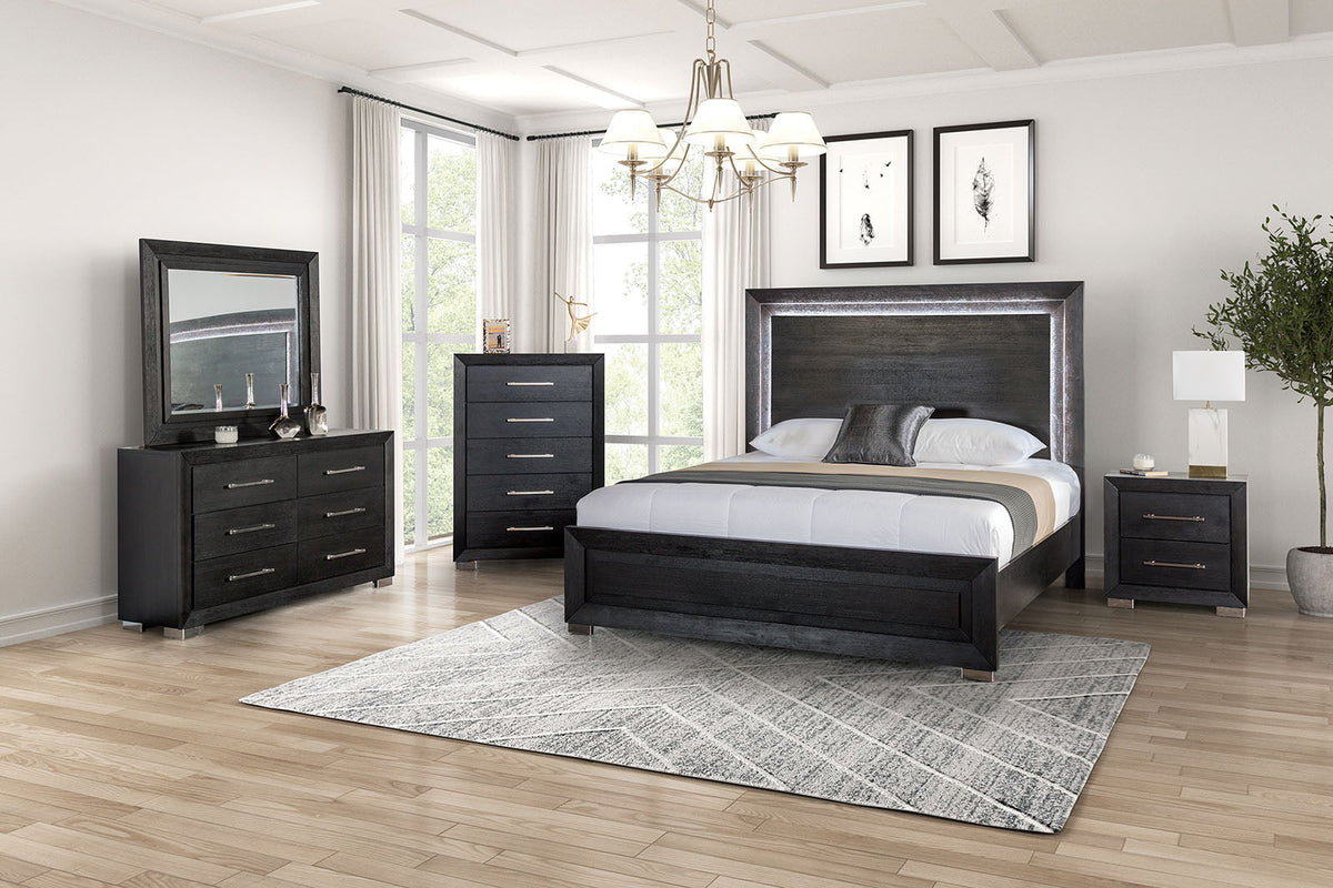 Ashbourne Black Contemporary Bedroom Set