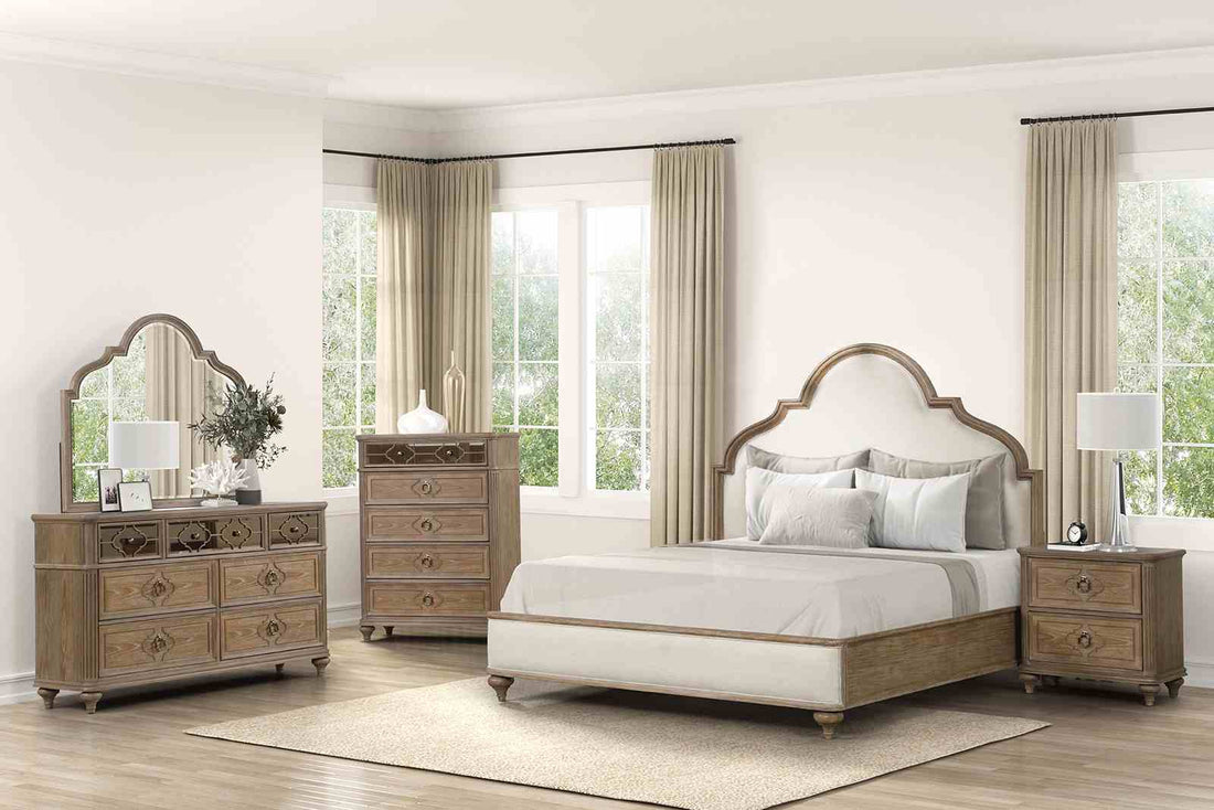 Lyris Rustic Oak Transitional Bedroom Set