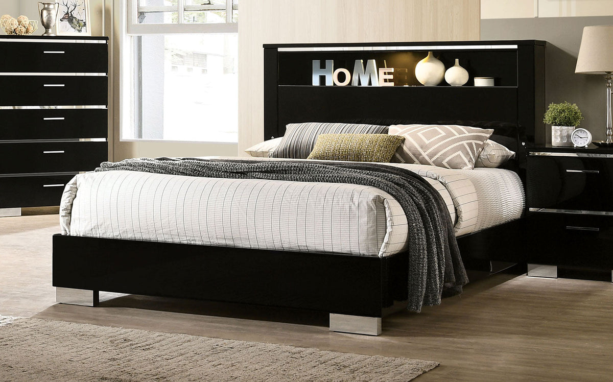 Carlie Black Contemporary Bedroom Set