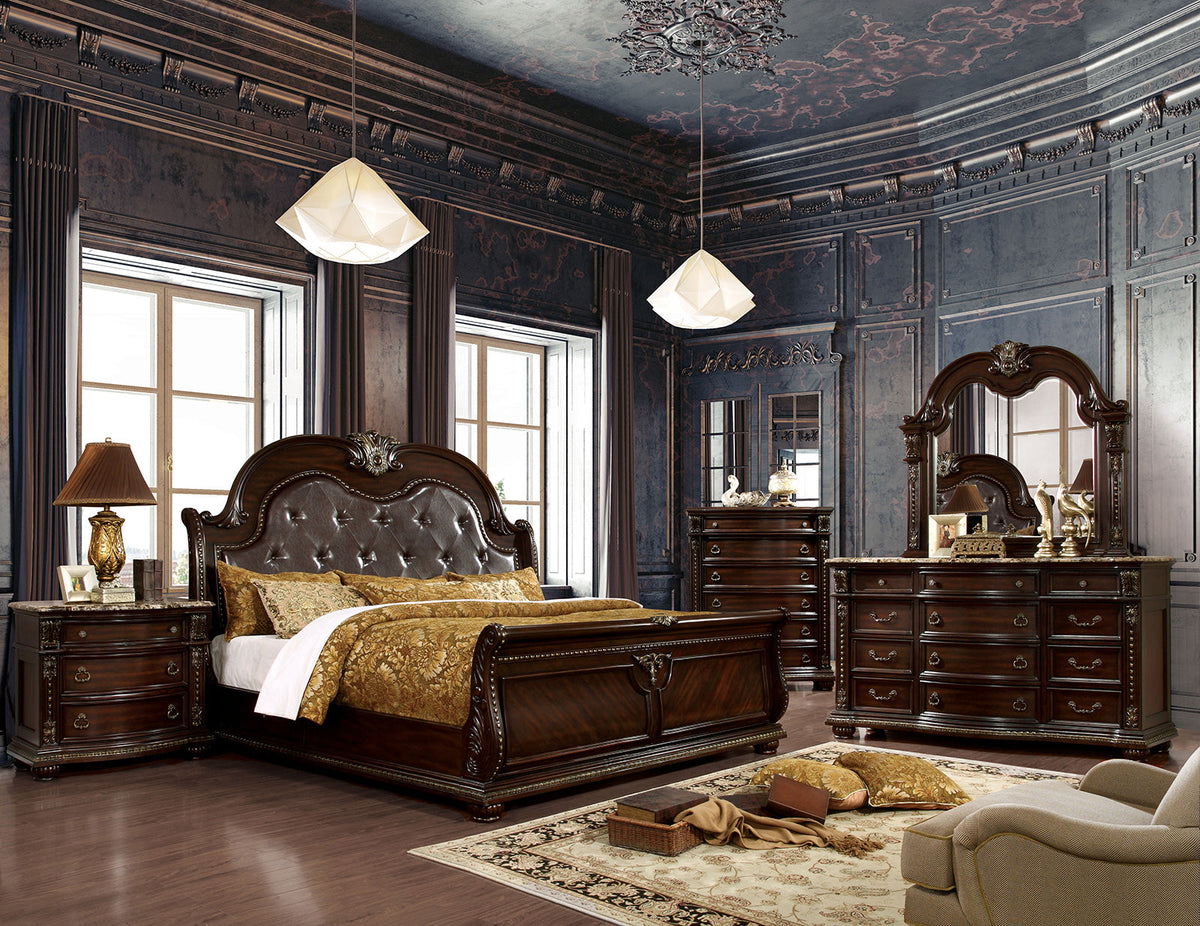 Fromberg Brown Cherry Traditional Bedroom Set