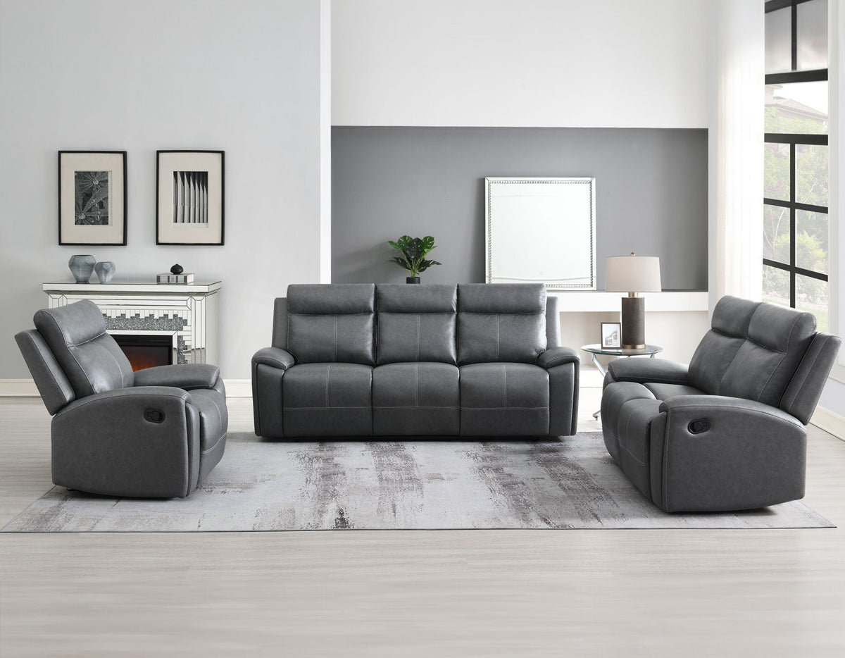 Gaston Gray 3-Piece Reclining Living Room Set