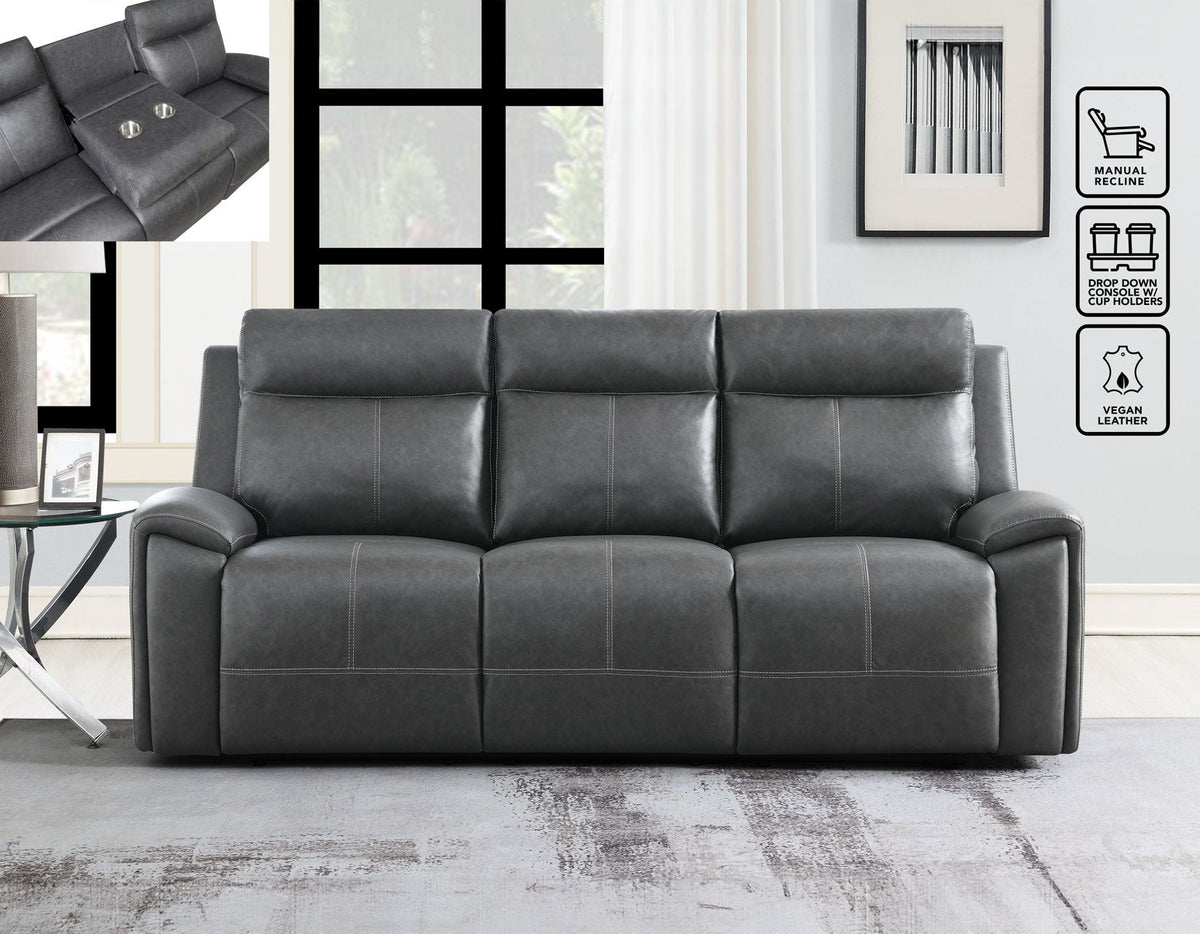 Gaston Gray 3-Piece Reclining Living Room Set