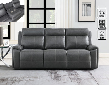 Gaston Gray 3-Piece Reclining Living Room Set