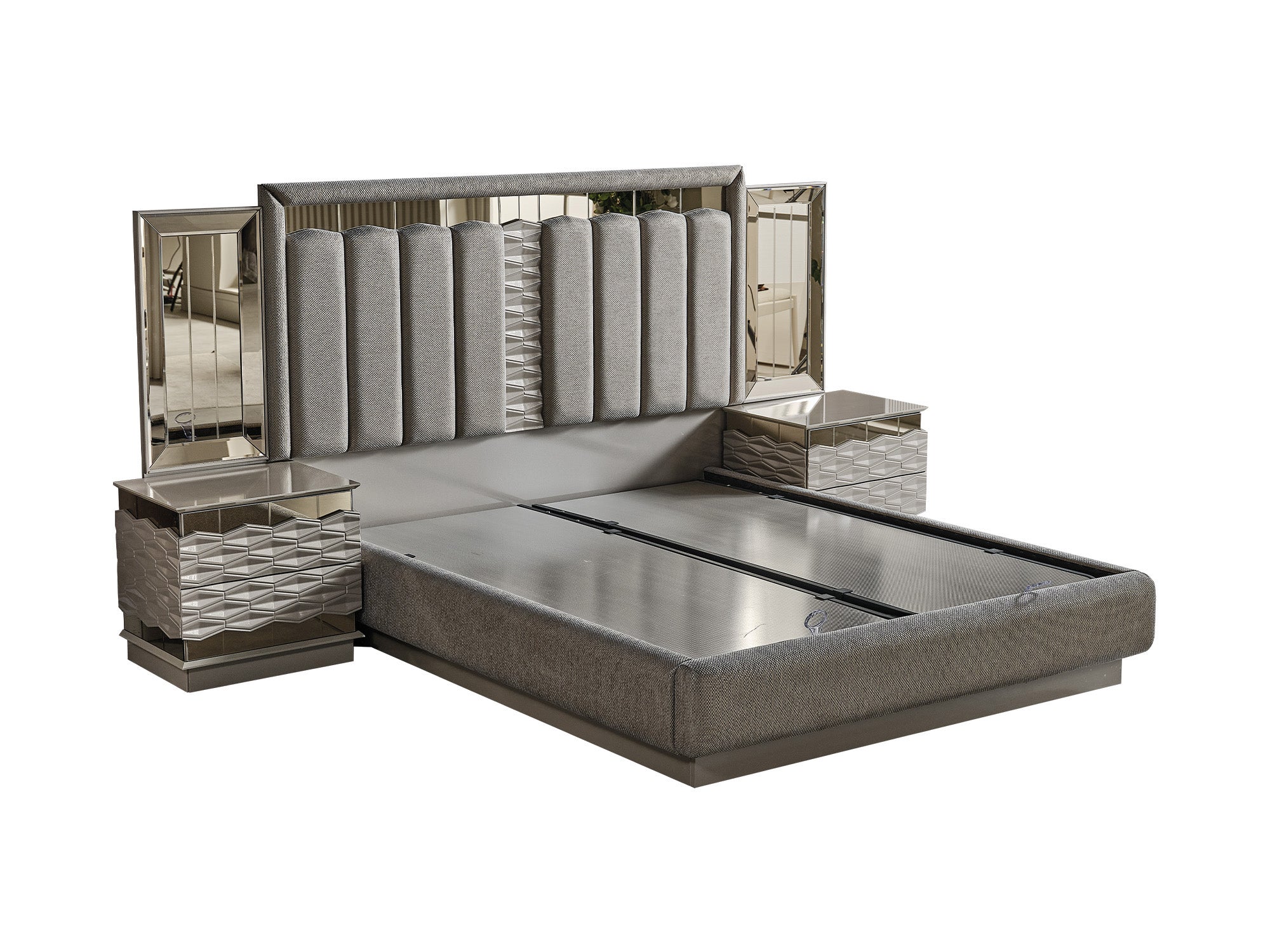 Gokce King Bed Frame With Headboard