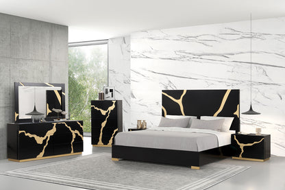 Goldsberg Black/Gold Contemporary Bedroom Set