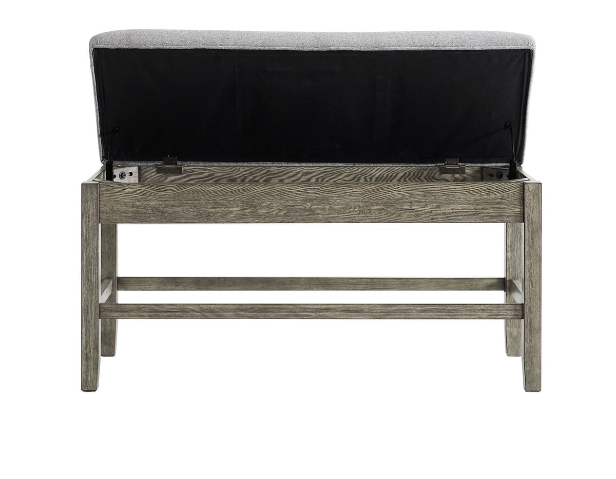 Grayson Driftwood Storage Counter Bench