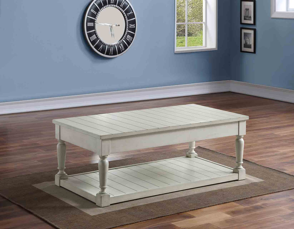 Hemingway Alabaster 3-Piece Cocktail Table Set (Lift-Top Cocktail &amp; Two End Tables)