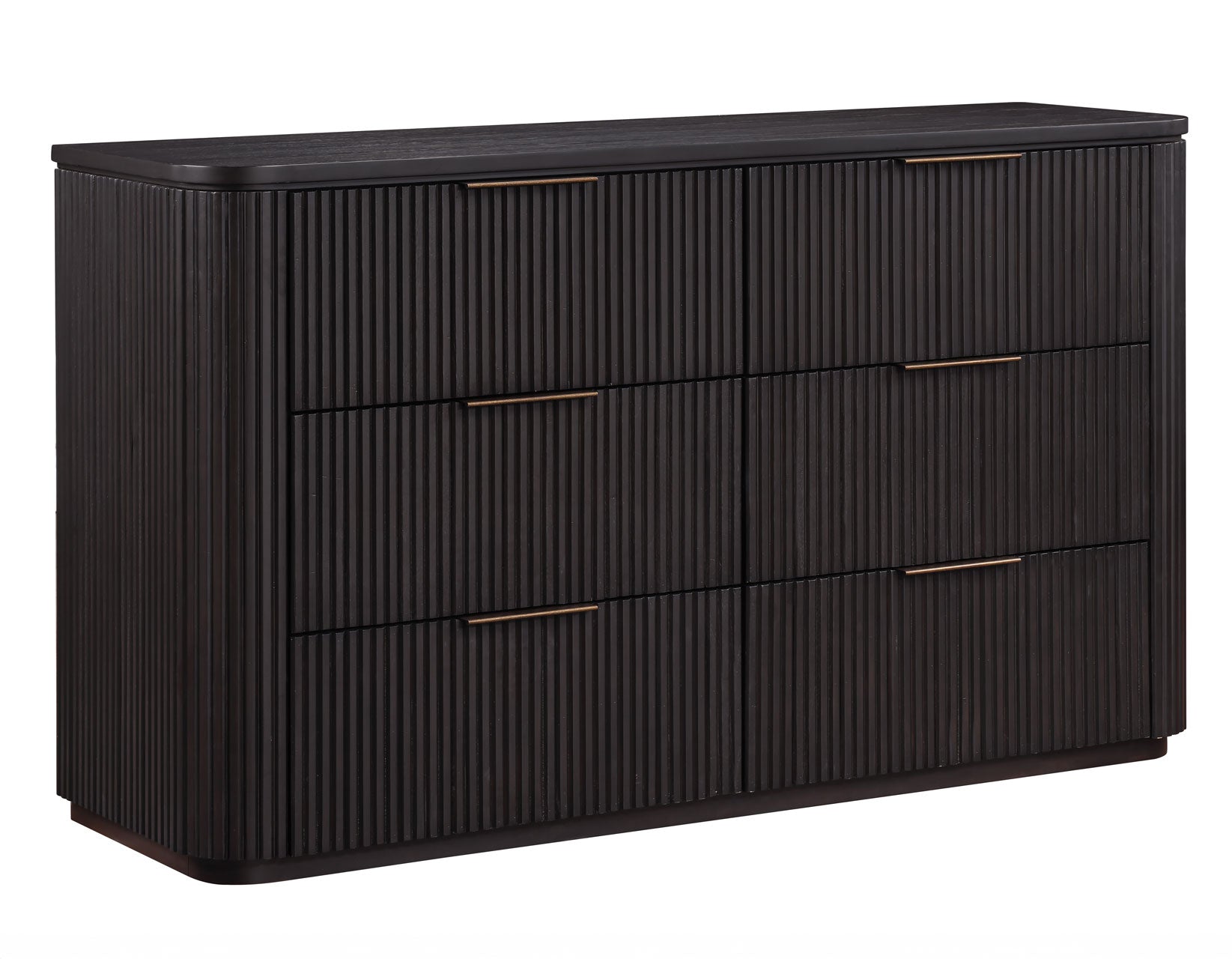 Henry 65″ 6-Drawer Reeded Dresser, Espresso Finish