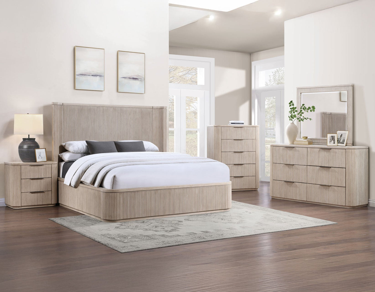 Henry Reeded Warm Tan Bedroom Set