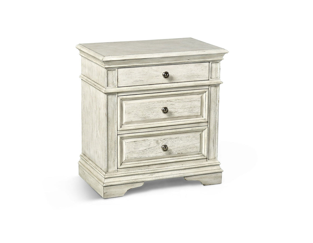 Highland Park Cathedral White 4-Piece Queen Bedroom Set (Queen Bed/DR/MR/NS)