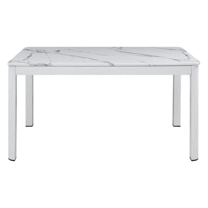 Hollis White/Beige Stone Top Dining Set from Homelegance - Luna Furniture