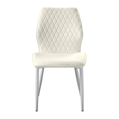 Hollis White/Beige Stone Top Dining Set from Homelegance - Luna Furniture