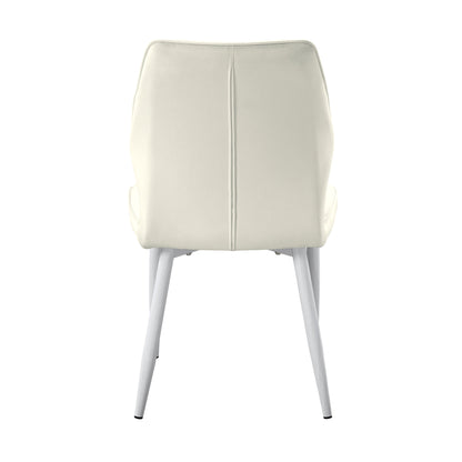 Hollis White/Beige Stone Top Dining Set from Homelegance - Luna Furniture