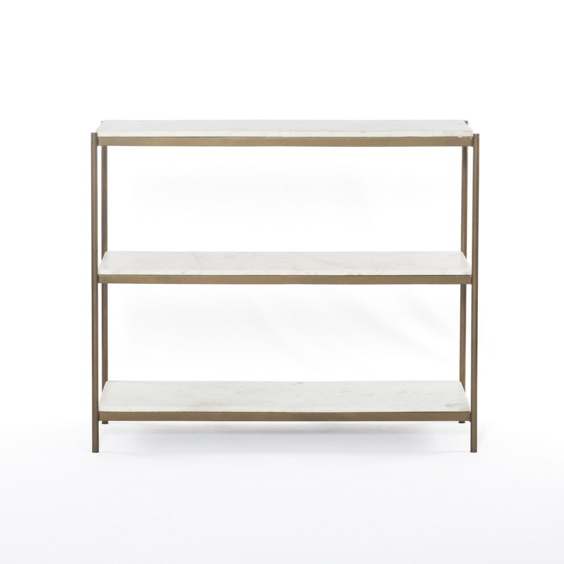 Felix Small Console Table in Polished White Marble