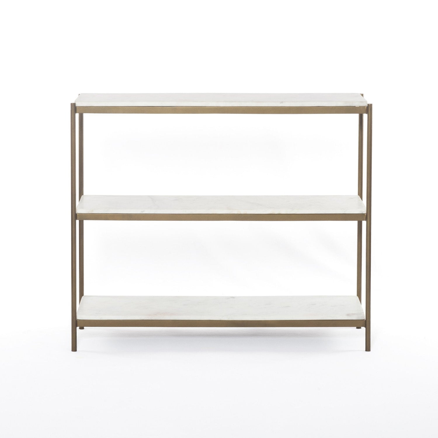 Felix Small Console Table in Polished White Marble