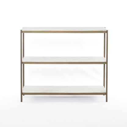 Felix Small Console Table in Polished White Marble