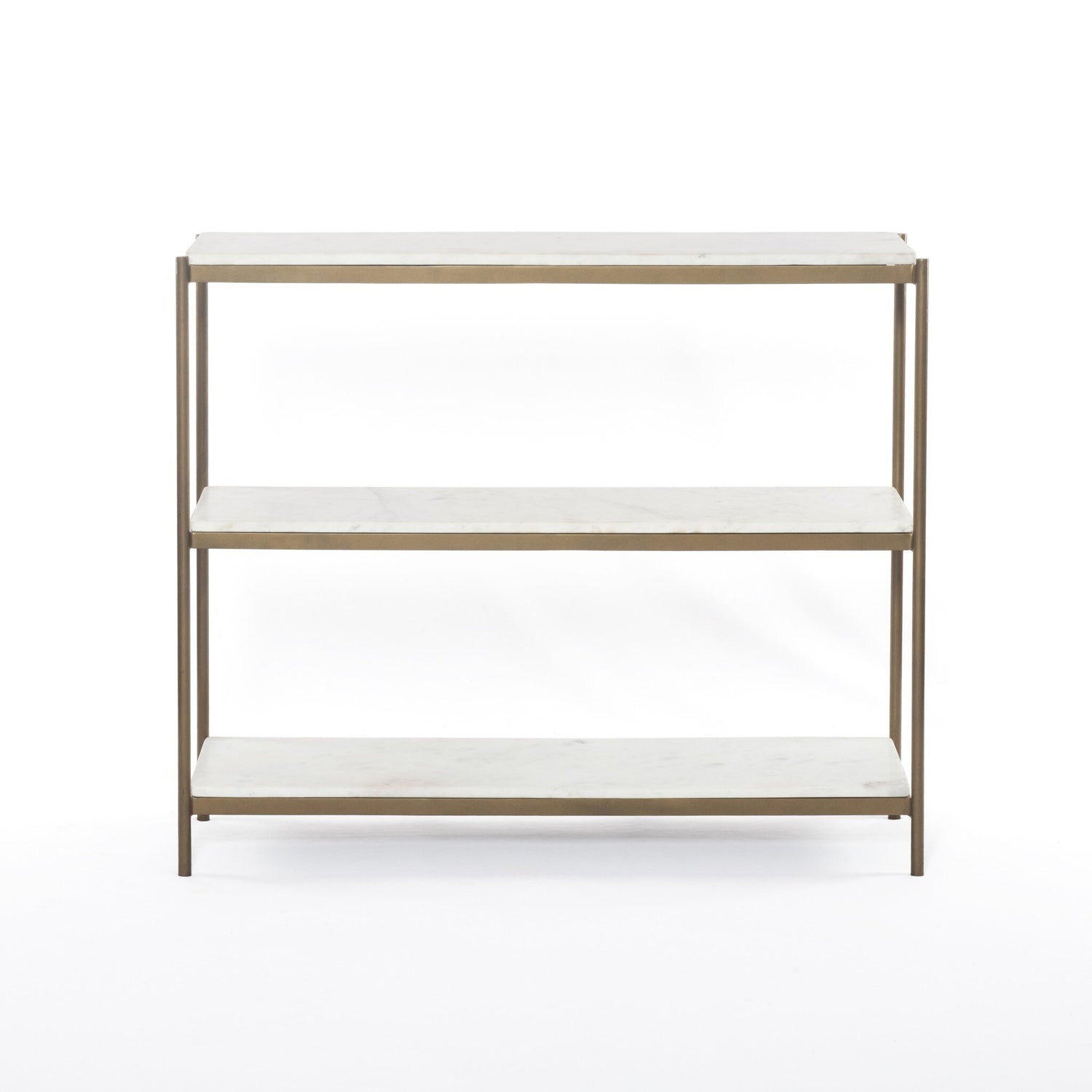 Felix Small Console Table in Polished White Marble