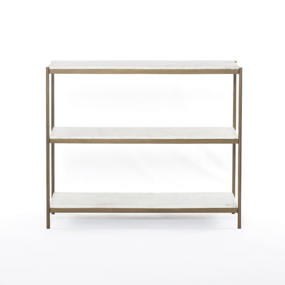 Felix Small Console Table in Polished White Marble