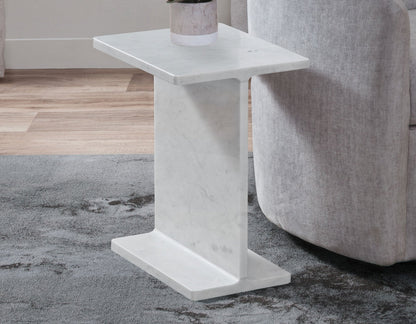 Irma Banswara White Marble Accent Table