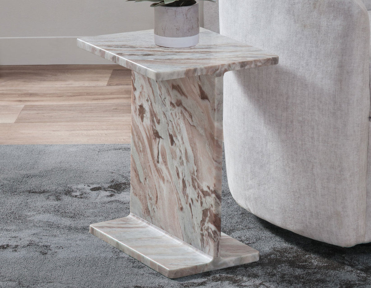 Irma Toronto Brown Marble Accent Table