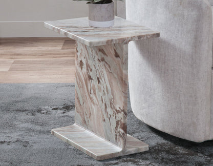 Irma Toronto Brown Marble Accent Table