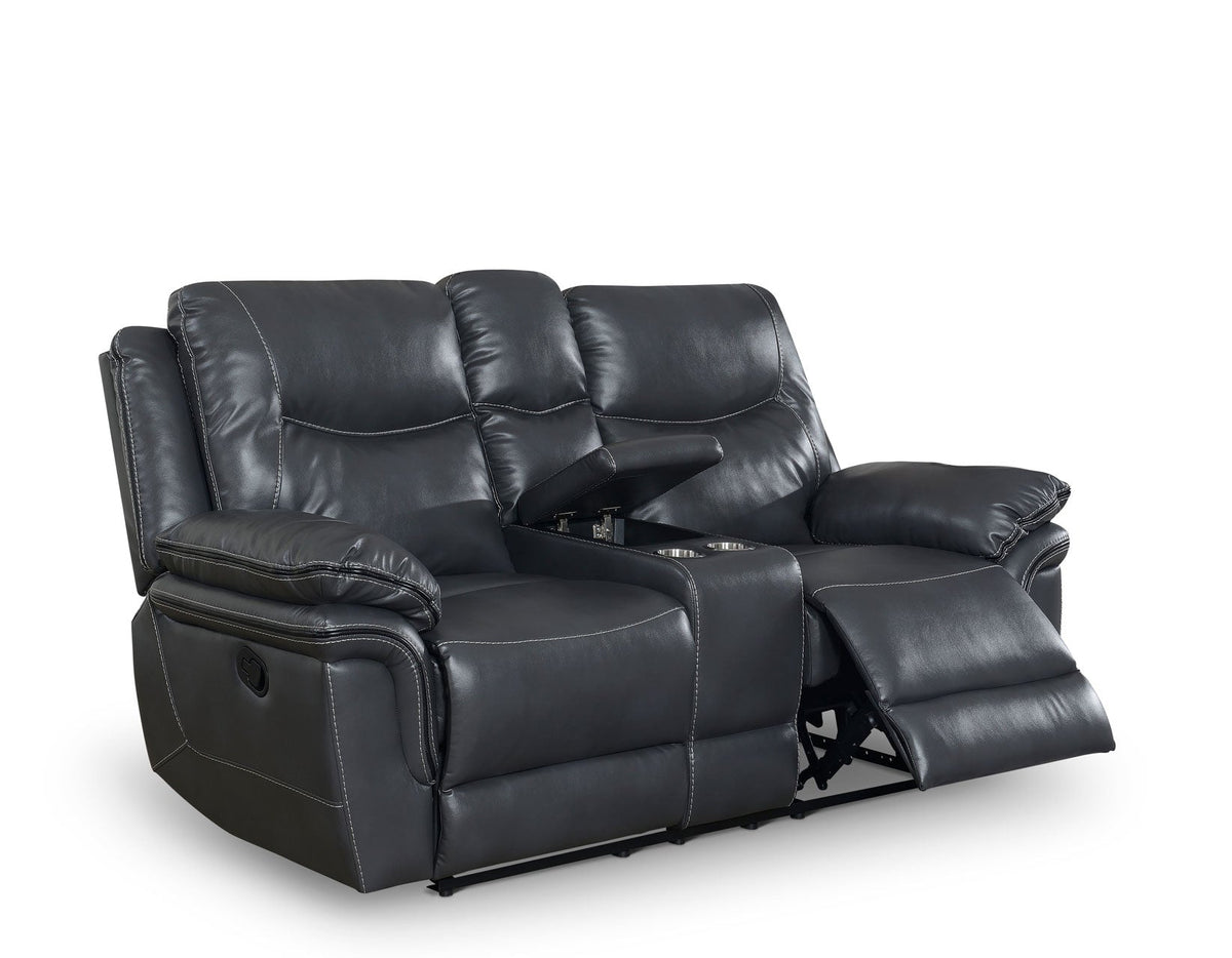 Isabella Gray Manual Reclining Console Loveseat