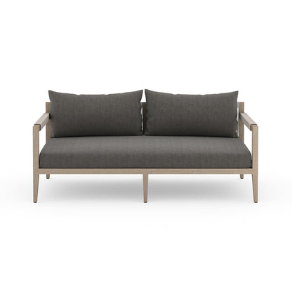 Sherwood Outdoor Sofa, Washed Brown in Venao Charcoal