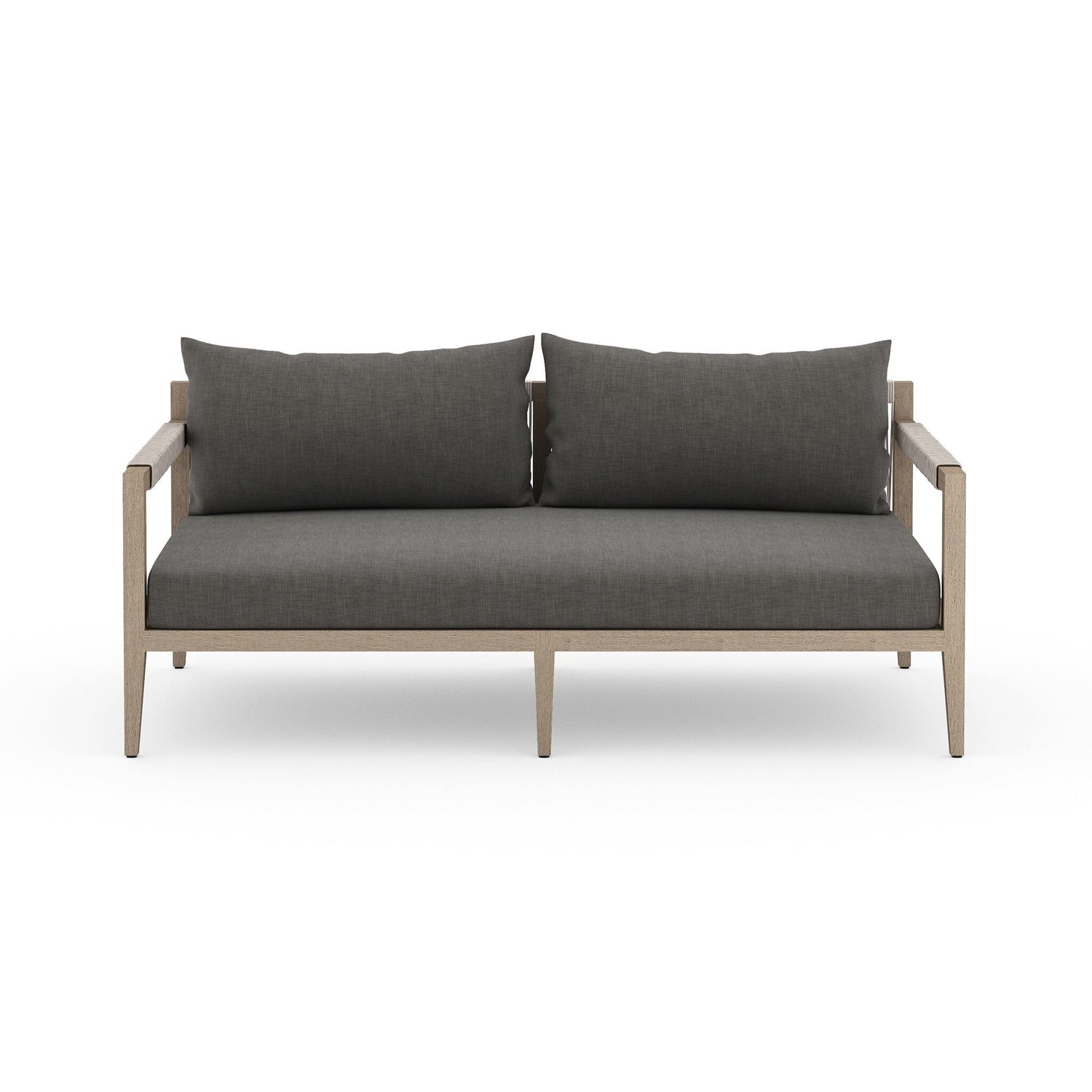 Sherwood Outdoor Sofa, Washed Brown in Venao Charcoal