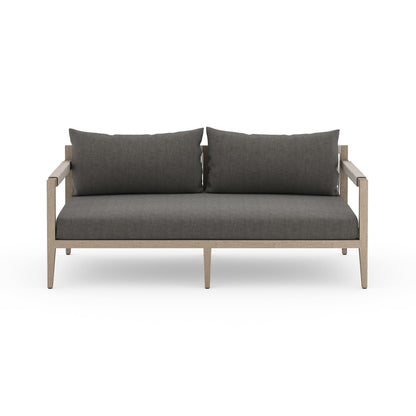 Sherwood Outdoor Sofa, Washed Brown in Venao Charcoal