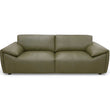 Laffey Olive Green Top Grain Leather Sofa