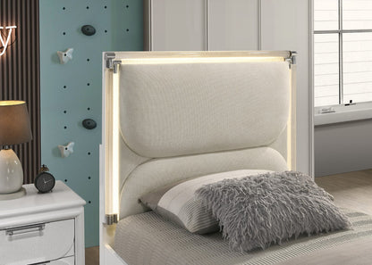 Lareina Pearl White Contemporary Storage Youth Bedroom Set