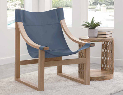 Lima Cobalt Leather Sling Chair