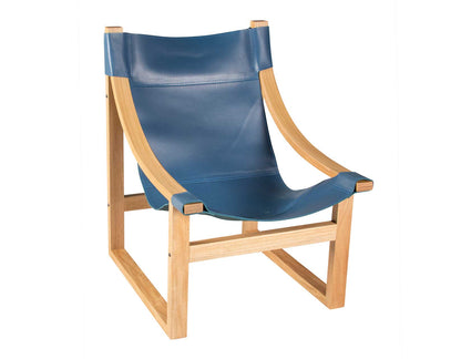 Lima Cobalt Leather Sling Chair