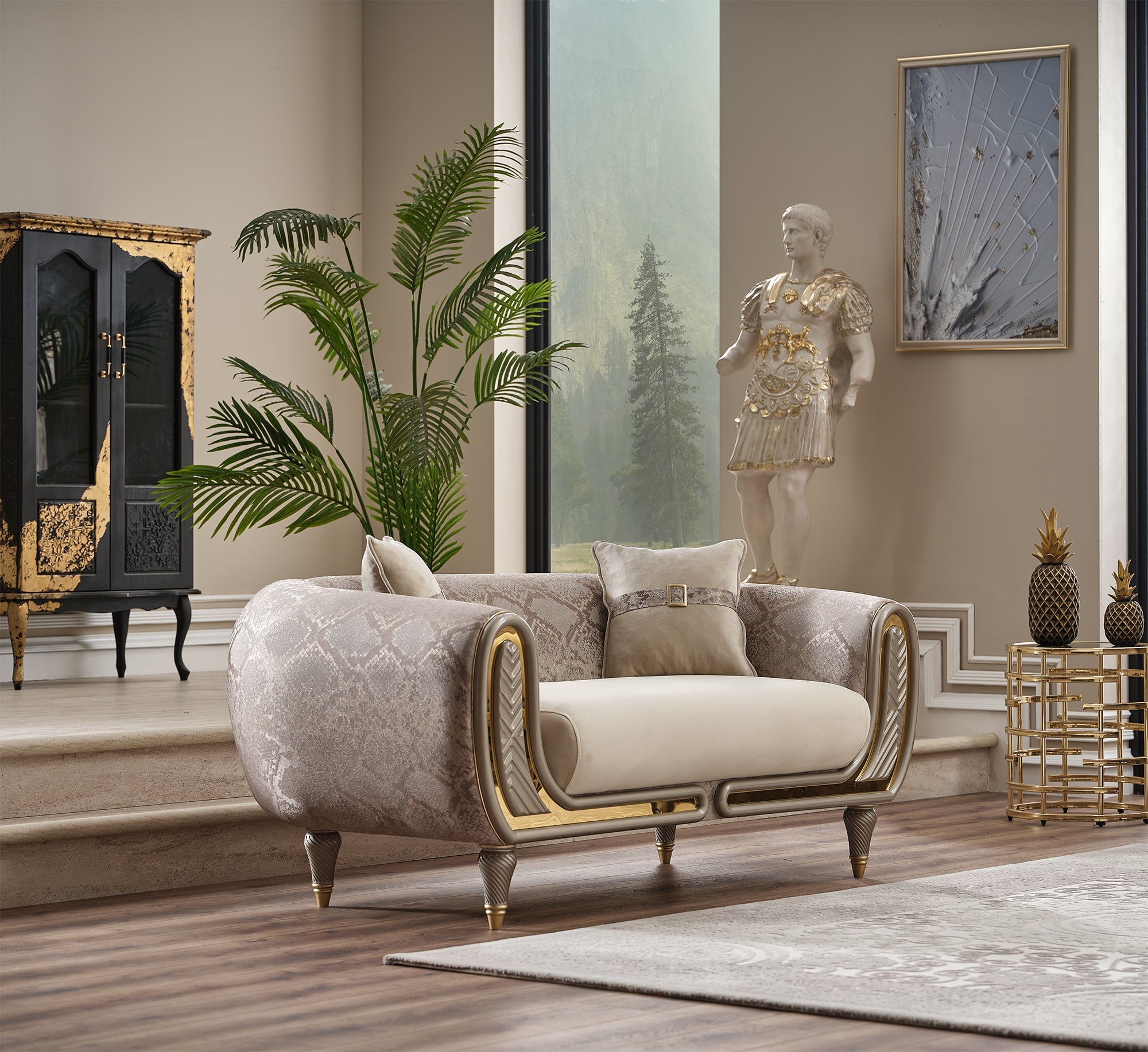 Lima Stationary Loveseat in Cream