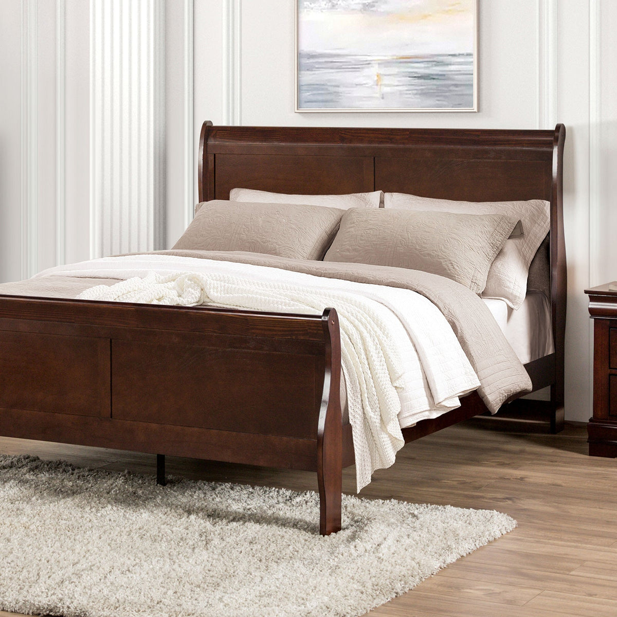 Louis Philippe Dark Cherry Transitional Youth Bedroom Set